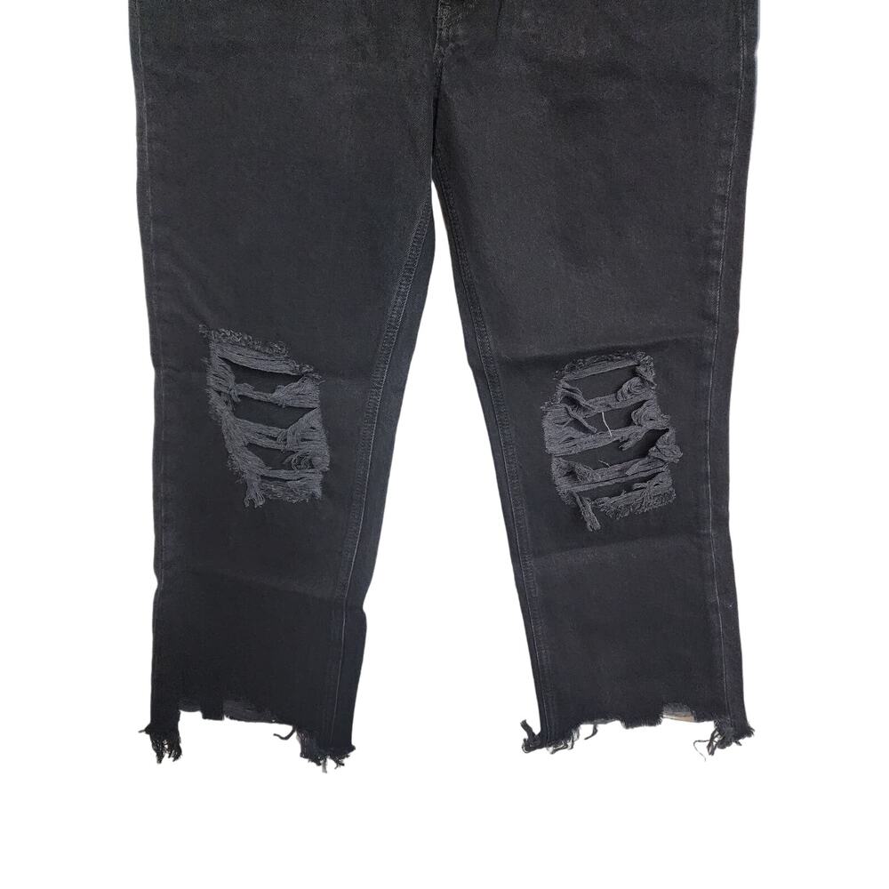 Free People We the Free Maddie Midrise Straight Distressed Jeans Washed Black 29 - Picture 4 of 10